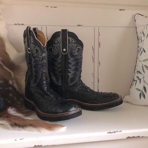 Tony Lama Size 9D Full Ostrich